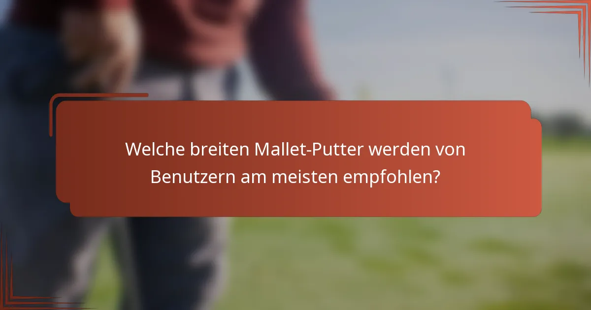 Welche breiten Mallet-Putter werden von Benutzern am meisten empfohlen?