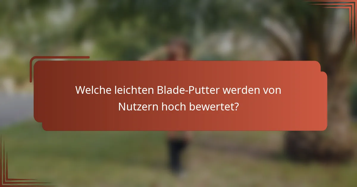 Welche leichten Blade-Putter werden von Nutzern hoch bewertet?