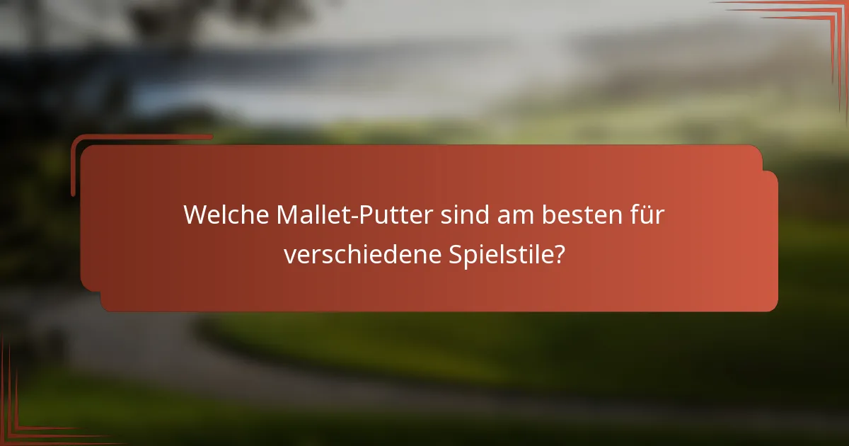 Welche Mallet-Putter sind am besten für verschiedene Spielstile?