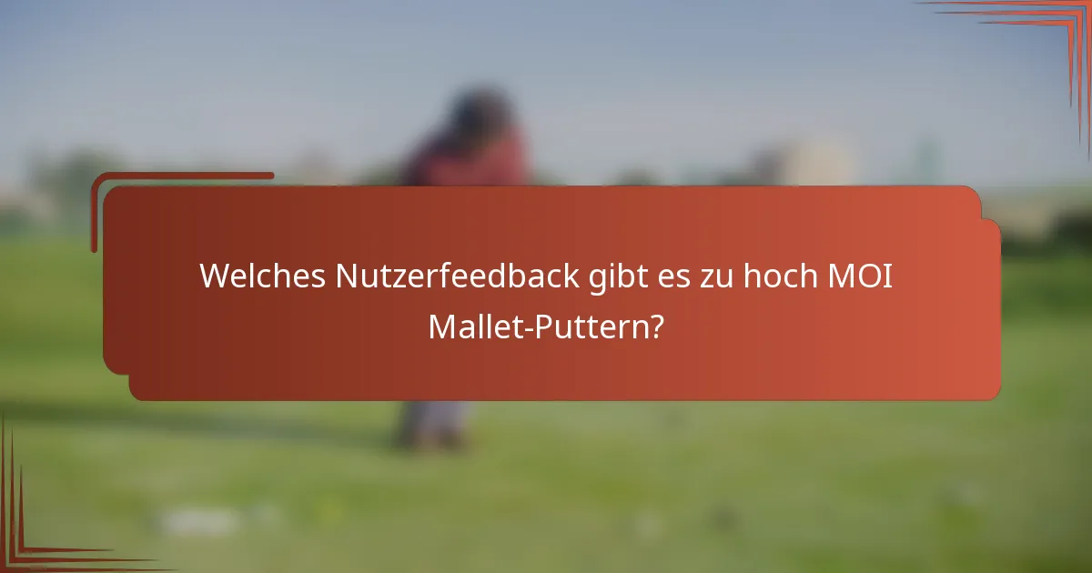 Welches Nutzerfeedback gibt es zu hoch MOI Mallet-Puttern?