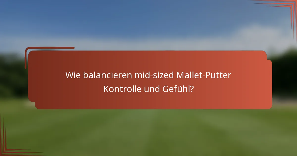 Wie balancieren mid-sized Mallet-Putter Kontrolle und Gefühl?