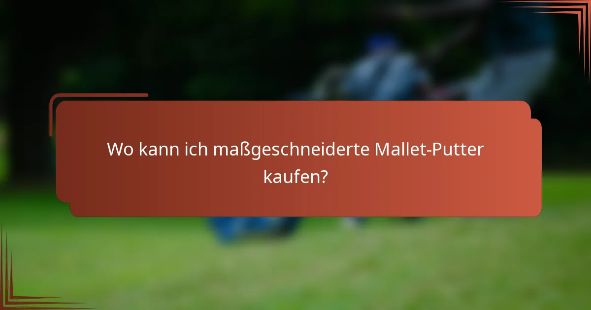 Wo kann ich maßgeschneiderte Mallet-Putter kaufen?
